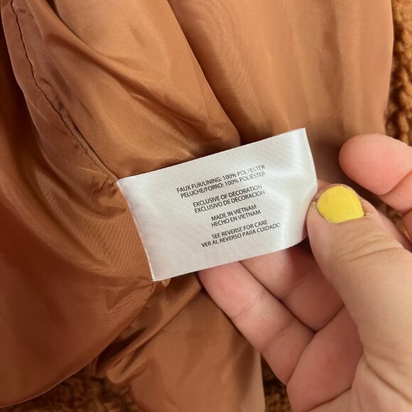 Gap Women's Sherpa Teddy Jacket Aragan Oil Brown Fall Neutral Fuzzy Gilmore Girl - Picture 12 of 15